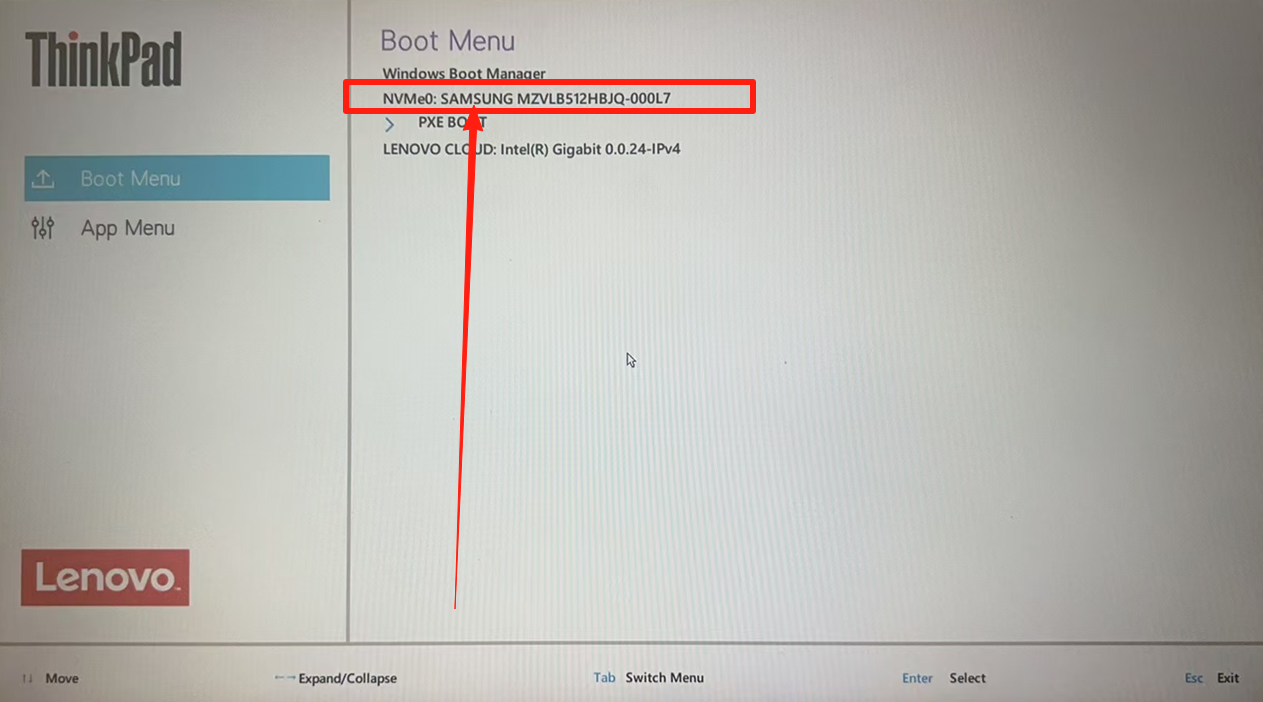 Boot Menu界面2