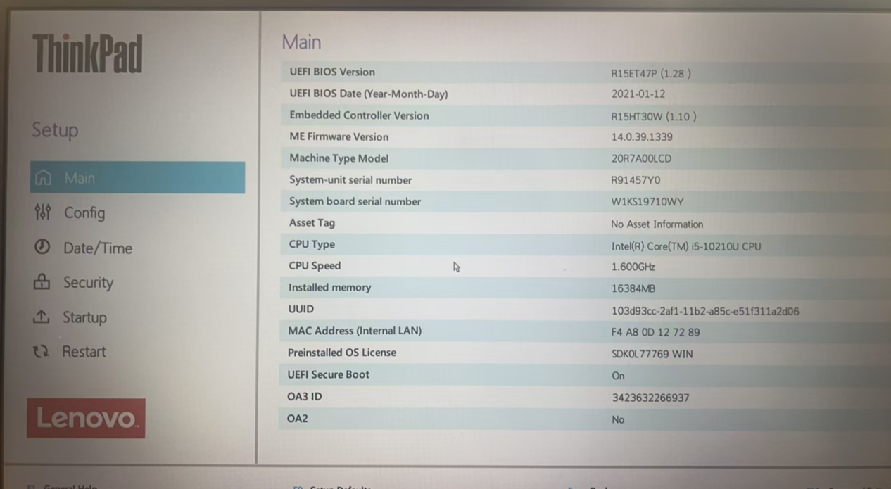 Boot Menu界面3